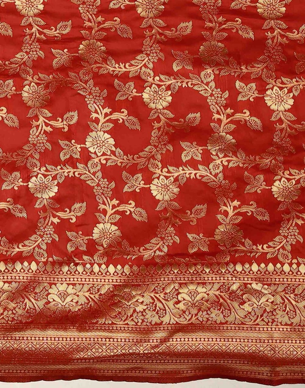 Regal - Red Color Sreee With Blouse || Saree For Women || Trending Saree For Women || Bollywood Stylish Fancy Party Wear Wedding Festive Bridal Sari || Banarasi saree || Kanjiavaram saree || Silk saree || Pure silk saree - Image 3