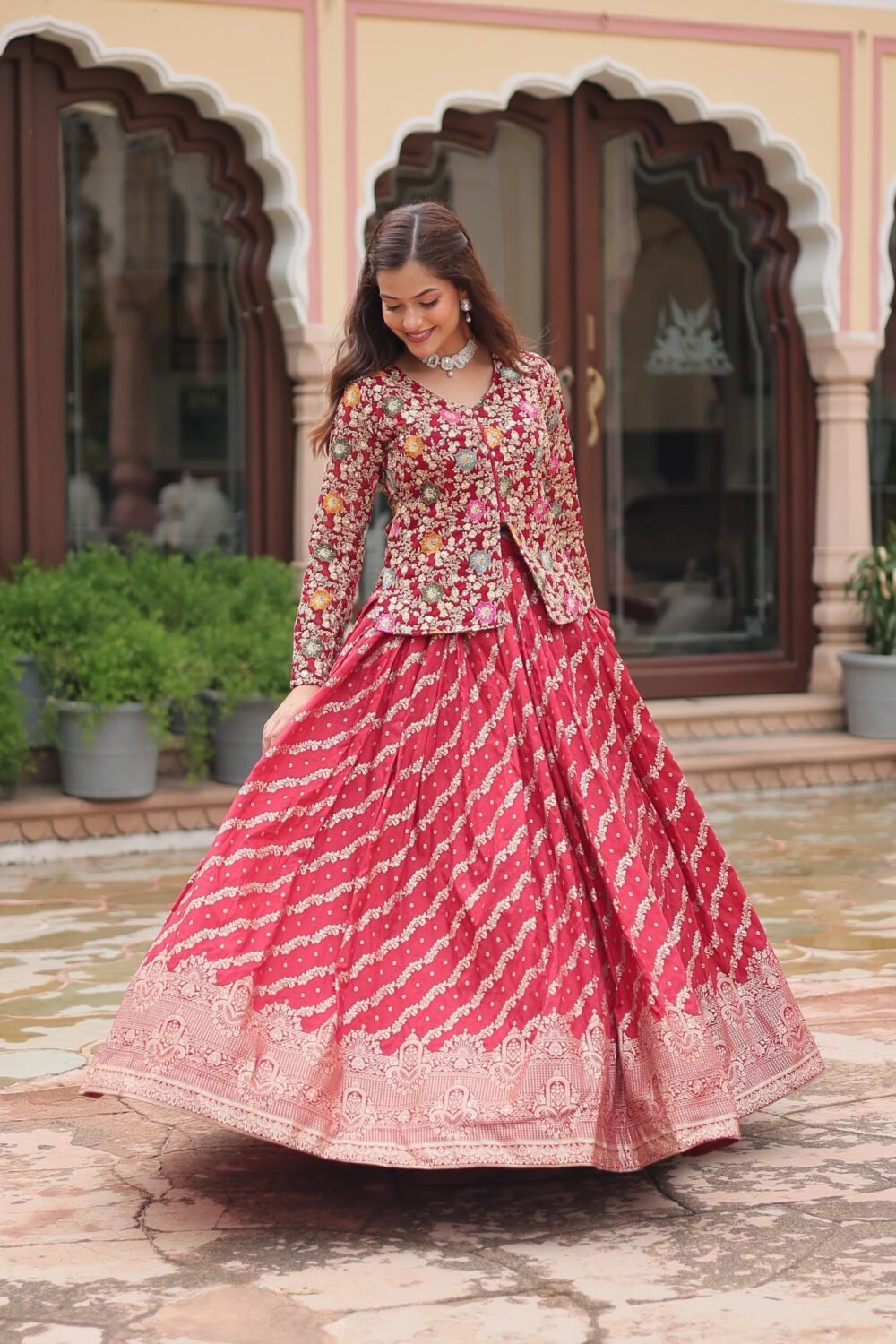 Regal Stylish Maroon - Grace in Tradition: A Modern Twist on Ethnic Elegance - Image 2