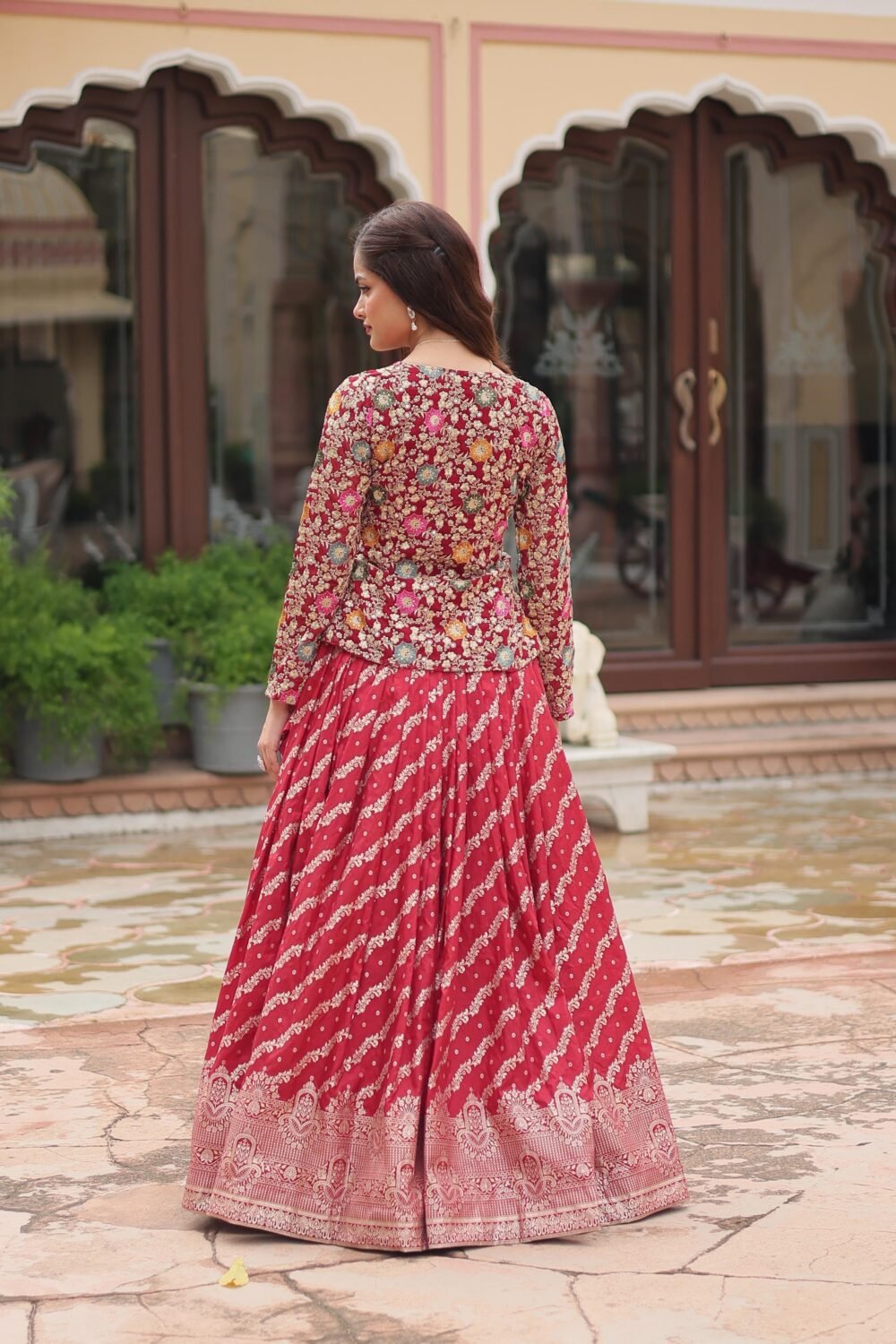 Regal Stylish Maroon - Grace in Tradition: A Modern Twist on Ethnic Elegance - Image 3