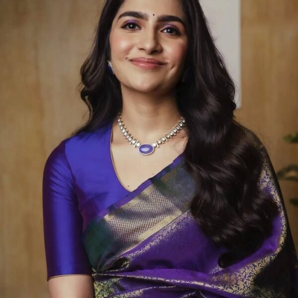 Regal - Royal Blue Color Sreee With Blouse || Saree For Women || Trending Saree For Women || Bollywood Stylish Fancy Party Wear Wedding Festive Bridal Sari || Banarasi saree || Kanjiavaram saree || Silk saree || Pure silk saree